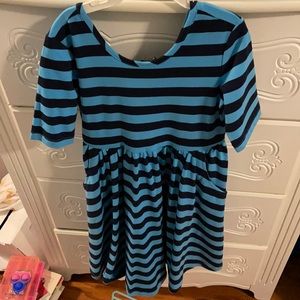 Hanna Andersson size 8 blue and navy dress